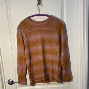 Maurices Womens Crewneck Knit Sweater - Orange and Pink Very Soft Size M